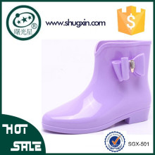 botas de lluvia de las mujeres Zapatos Nuevo Bowknot Impermeable Jelly PVC Botines Lluvia Zapatos SGX-501